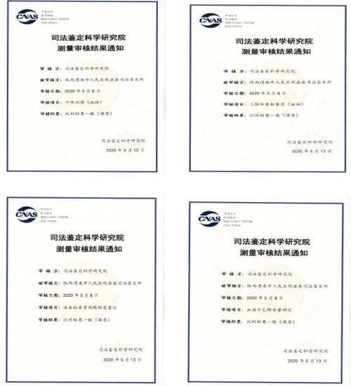 渭南市人民医院法医司法鉴定所四个项目通过CNAS认可能力验证